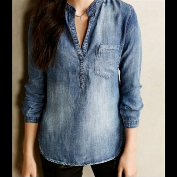 Anthropologie Tops - Anthropologie Cloth & Stone Chambray Top